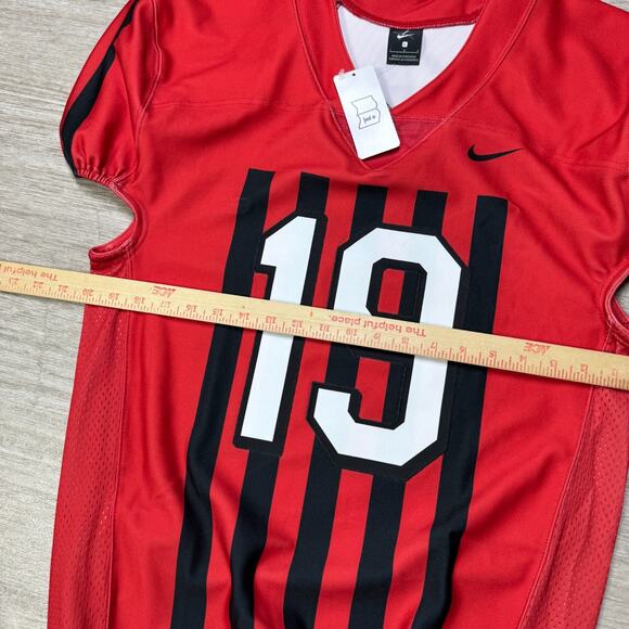Georgia Rutgers Nike Football Jersey Mens Sz L Black Red Striped Throwback #19 - Picture 7 of 9